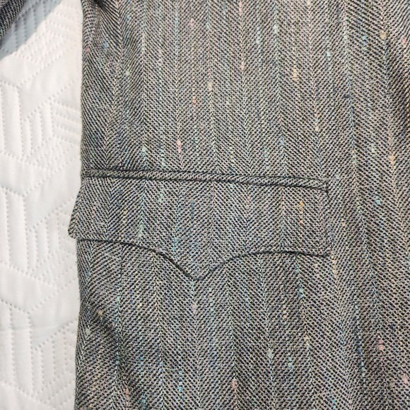 Blazer Men Gray Tweed Circle S Western 44R Color Speck Herringbone cowboy